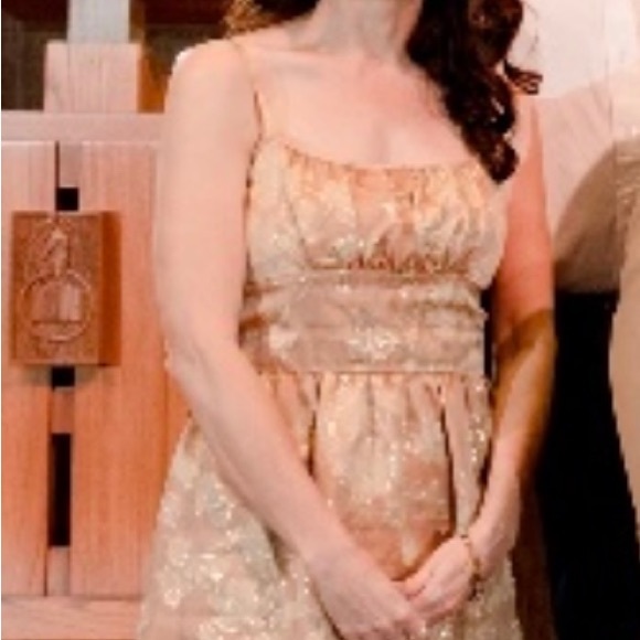 4 Anthropologie Molly New York Gold Leaf Dress - Picture 9 of 10